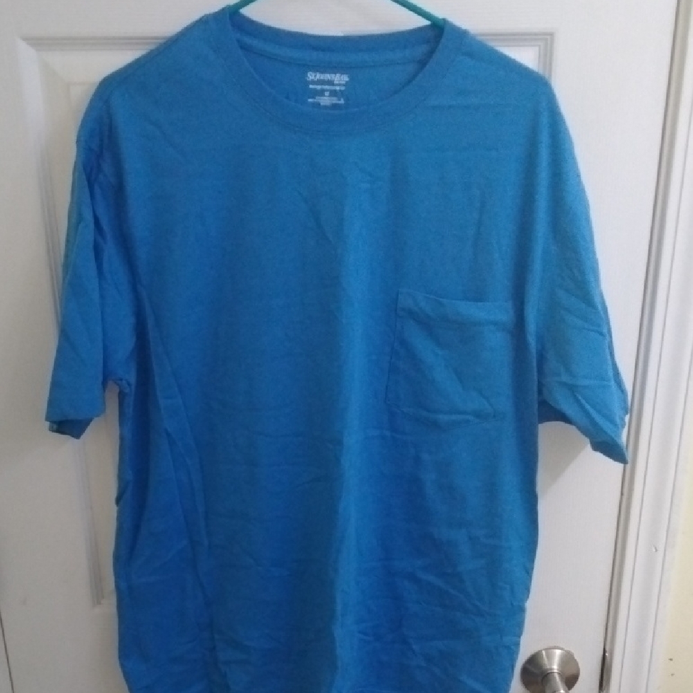 St. John's Bay Blue Short Sleeve Tee Classic Crew Neck